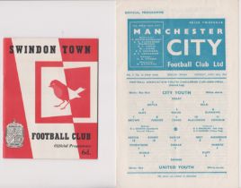 Manchester United away programmes from the FA Youth Cup in season 1963/64 v Manchester City Semi