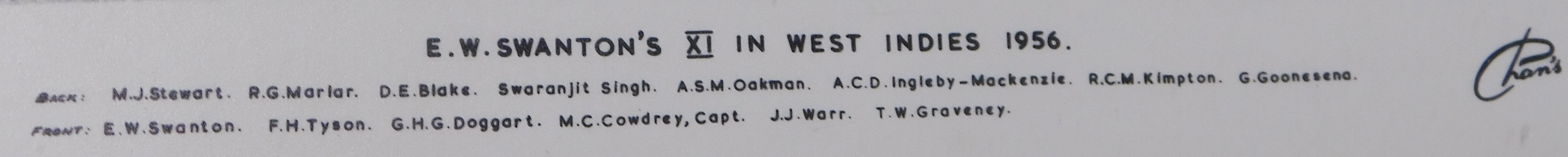 Cricket - 1956 E W Swanton's XI v West Indies vintage cricket photo, fine team photo Stewart, Tyson, - Image 2 of 3