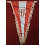 An original pennant with the words at the top by the Estudiantes President Mariano Mangano for the