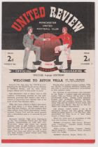 4 Page League programme Manchester United v Aston Villa March 8th 1950. Scarce