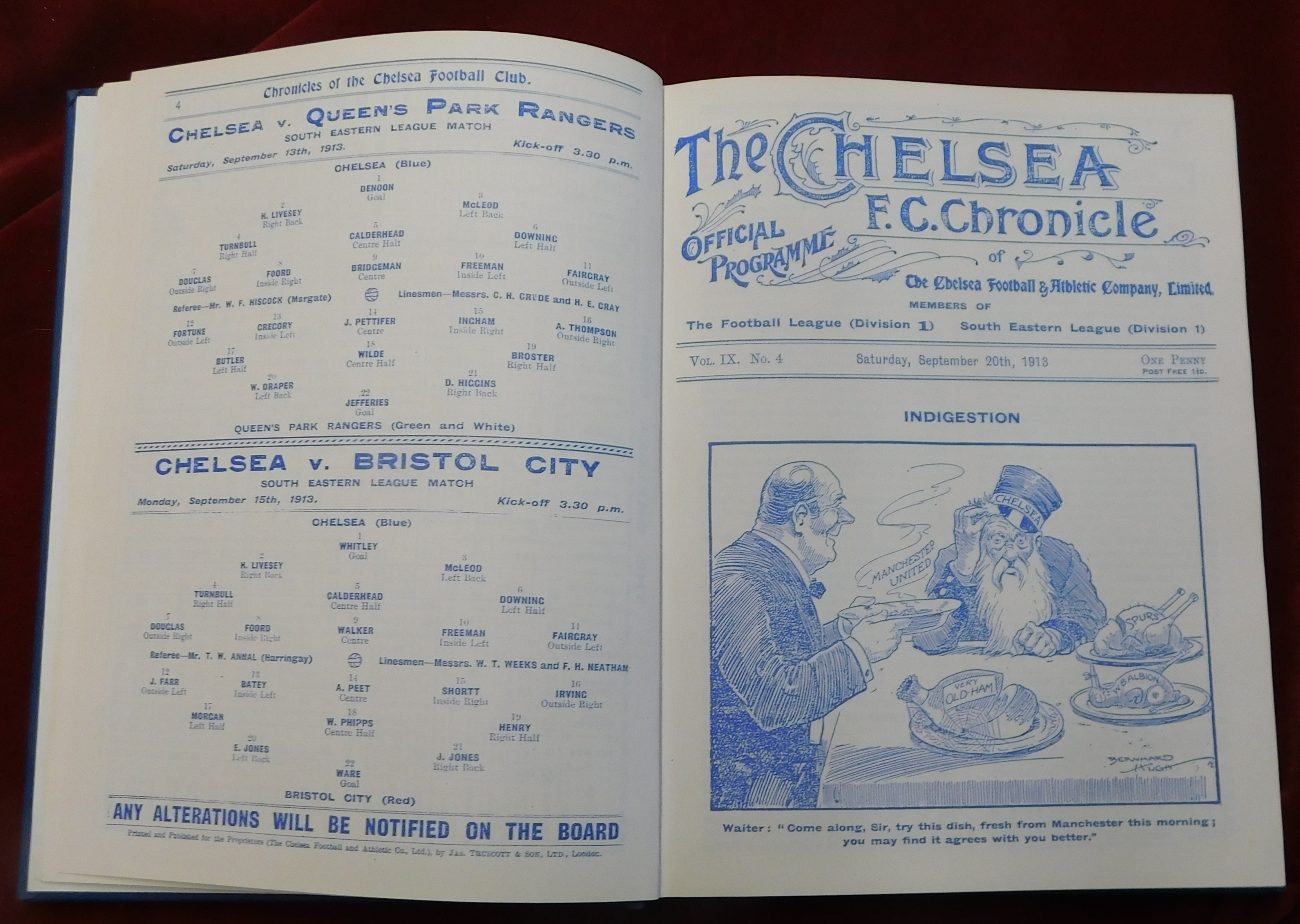 Chelsea 1905-1914, Chelsea F.C. Chronicle, Bound volumes (7) Scott Cheshire Ltd copy editions - as - Image 2 of 4