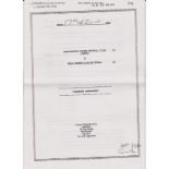 The original fax of the contract received by Manchester United from Real Madrid of the transfer of