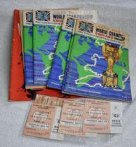 5 Tournament brochures for the 1966 World Cup plus 5 tickets Mexico v France (2) and Soviet Union