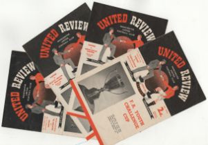 A collection of 4 Manchester United home programmes from the FA Youth Cup in season 1955/56 v