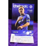 Scarce Chelsea v Manchester United programme and ticket scheduled to be played 19th December 2010