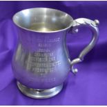 An engraved Pontins League Championship pewter goblet presented to John O'Kane from the 1993/94