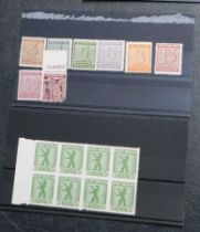 Germany 1945 Russian Zone Provision administration S.G. RA8 u/m block of 8 Roulette 5pf, Michel