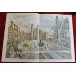 Print Supplement to the Illustrated London News coloured, Eton College, School Yard seen scene