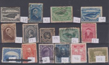 Newfoundland 1868-1910 group of 15 m/m and used. No duplication, some edge faults. Cat value £338