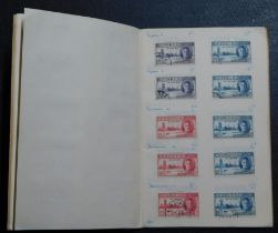 British Commonwealth 1946 Victory issues. Old time stamp club book with m/m and used Victory