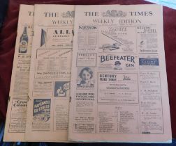The Times 1940 - Mar 13th WWII weekly edition, rusty staples, 'The Times 1940 Mar 20th WWII weekly
