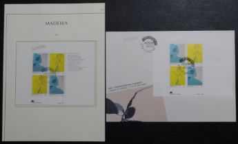 Madeira 1993 Europa Contemporary Art SG MS286 miniature sheet cancelled on 1st day of issue, 5.5.