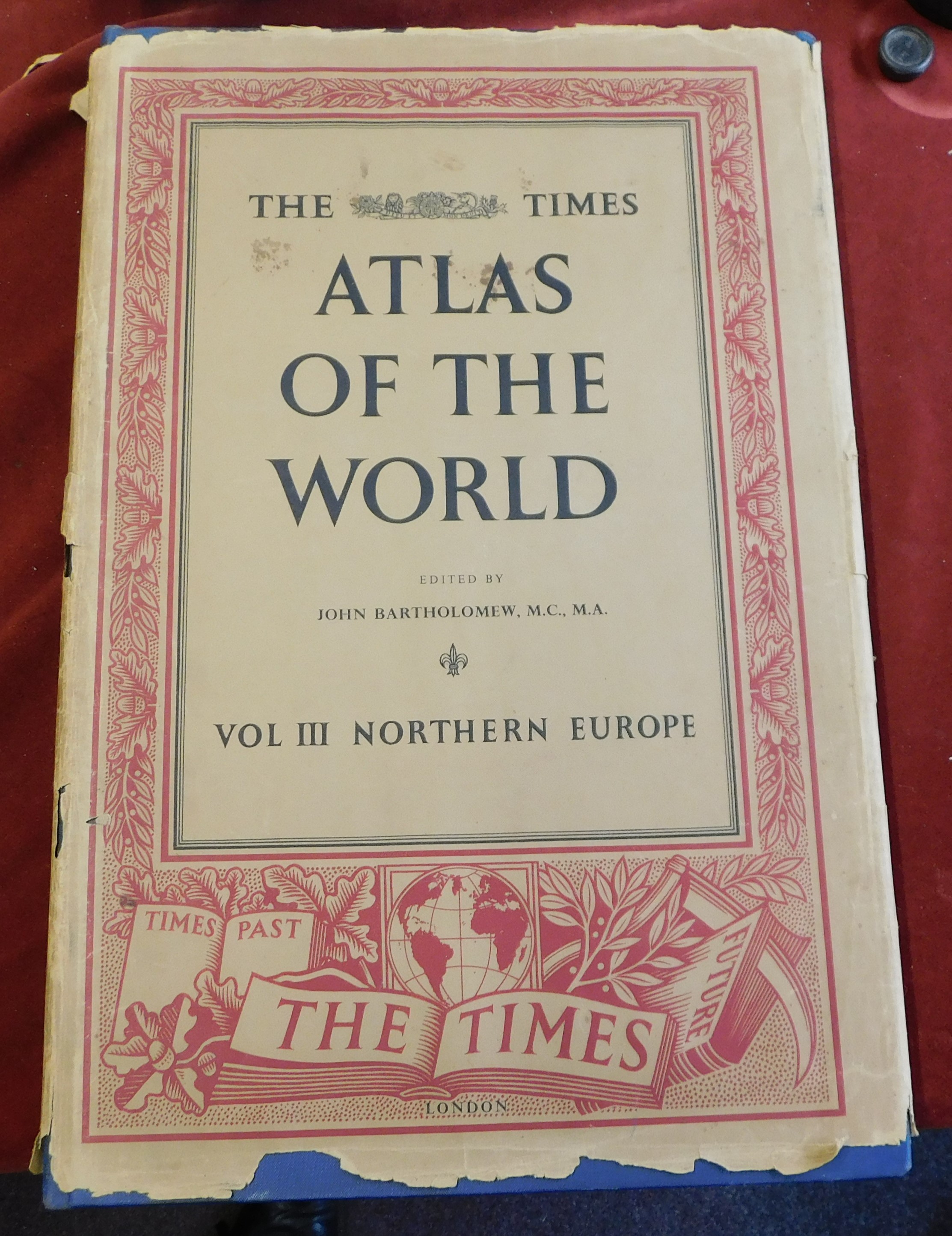 The Times Atlas of the World Volume III, 1955 depicting Northern Europe. Good condition with some