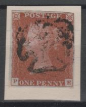 Great Britain 1841 1d red-brown used with black Maltese Cros of Norwich or York, PE, close to good