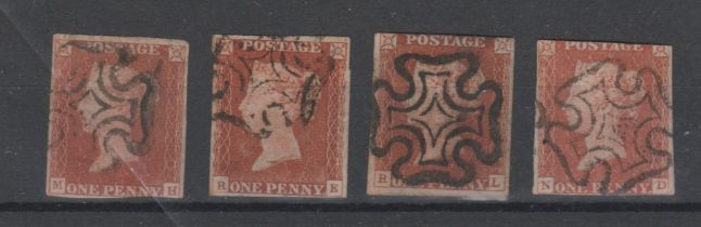 Great Britain 1841 1d red-brown, fine used with black Maltese Cross, nice lot (4)