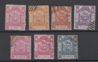 North Borneo 1888 SG 36b-40, 42 and 44b used. Cat value £159.50