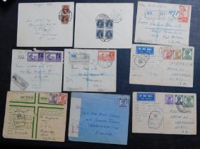 India 1937-1943 Wartime Correspondence to England - includes: Censored male, Active Service Env