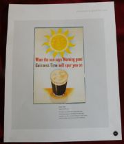 Print Guinness ' Guinness is Good For You' The sunshine on a glass of Guinness, excellent condition