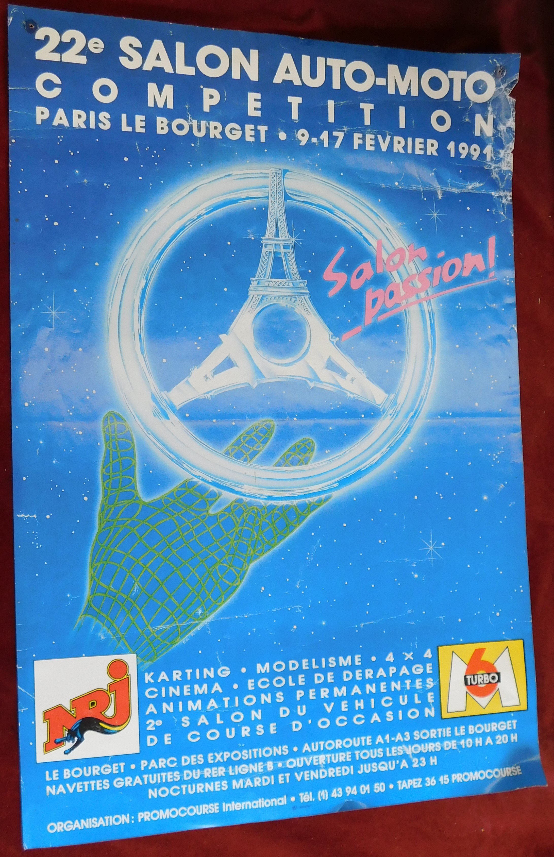 Poster-22e Salon Auto-Moto Competition-Paris le Bourget 1991-coloured poster of Steering wheel - Image 6 of 7