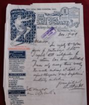 The Bostwick Gate Company - 1909 Engraved letter-headed letters (2), Invincible Gates, Prize Medal
