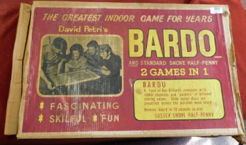 Games - Bardo - Indoor game board double sided type of bar billiards and shove half penny boxed, box