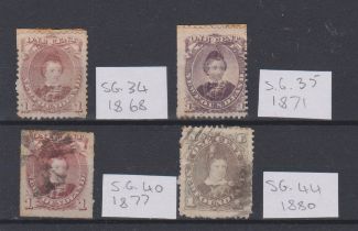 Newfoundland 1868-1880 King Edward VII while he was Prince of Wales. SG 34-35, 40 & 44 used. Cat