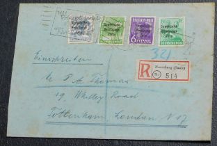 Germany (Russian Zone) 1948 - Envelope registered Naumburg (Salle) 19a to London with Soviet Zone