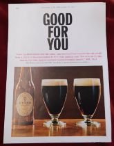 Guinness - County life November 1962 'Good for you' depicting two glasses of Guinness with bottle.