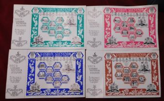 Great Britain 1951 Festival of Britain set of 4 different colour 8 Cinderella stamp London