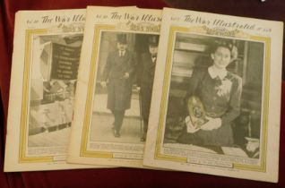 Magazines - 'The War Illustrated' 3 copies 1946, I was there HMS Vanguard, I was there Churchill,