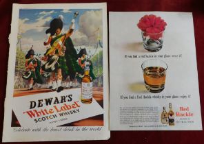 Advertising Prints (2) Whisky Related, Dewar's White Label Whisky coloured print of Scotsman on