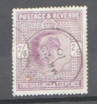 Great Britain 1902-10 Edward VII SG 262 used 2s6d dull purple. Crease across stamp. Cat value £180