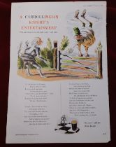 Print Guinness The Sphere Oct 2nd 1948 ' A Carrolingian Knight's Entertainment' Old man doing