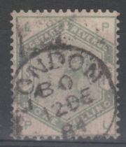 Great Britain 1883-1884 SG 196 fine used 1s dull green. Cat value £325