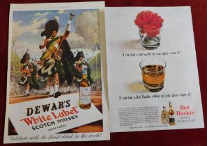 Advertising Prints (2) Whisky Related Dewar's White Label Whisky, coloured print of Scotsman on