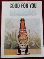 Print Guinness Country Life Feb 7th 1963 'Good For You' empty glass with Guinness bottle,