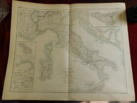 Maps of Europe - Kingdom of Italy Large detailed double page map with several insets from 'The Royal