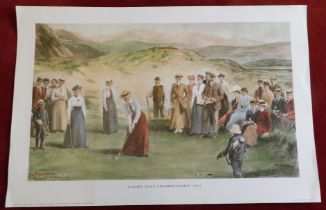 Print (1) coloured print of Ladies Golf Championship 1901 Fife Association of Scotland by Michael