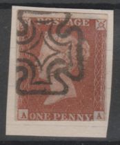 Great Britain 1841 1d red-brown used with crisp black Maltese Cross of Dublin, AA, close to good