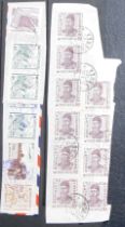 South Korea 1963/4-issues on Air Mail pieces issues 1963/4 F.U on piece, very difficult material