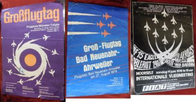 Poster-'Air Show Poster 'Black and white-Red Arrows 'Fokker Red Baron' etc-June 1978-creased good