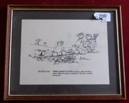 Picture - Caricature - Golfing - Scene black and white, very good condition