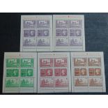 Great Britain 1940 stamp Centenary Exhibition Red Cross Fund Cinderella sheetlets. 4x6 stamp