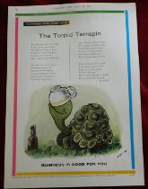 Print Guinness Country Life July 20th 1961 'The Torpid Terrapin' excellent condition