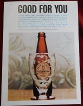 Print Guinness Country Life Feb 7th 1963 Good For You empty glass of Guinness and bottle excellent