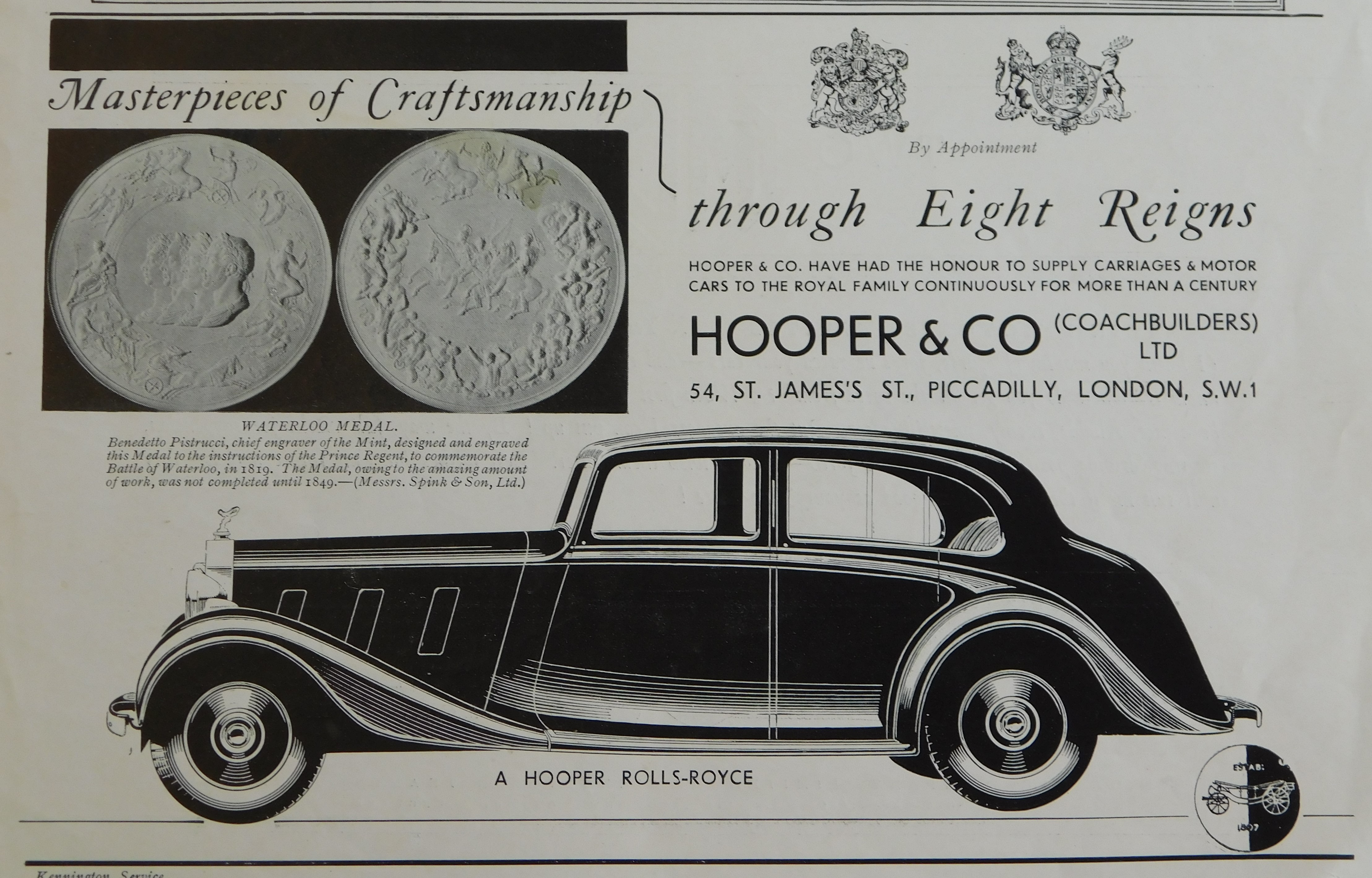 Advertising print (1) Black and white print of 'Rolls - Royce' Feb 1937 'The best car in the - Image 4 of 4