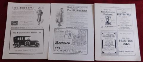 Advertising Prints (3) Early advertising prints (no date) black and white 2 Burberry Pages, good