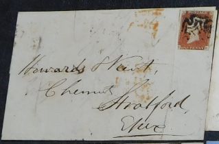 Great Britain 1843 Postal History EL dated 27.12.1843 Brighton posted to Stratford SG 8 1d red,