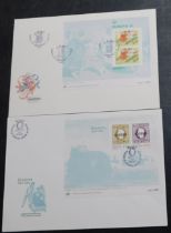 Madeira 1980-81 FDC envelope cancelled 2.1.80 Funchal on SG MS171 112th anniversary of optd stamps