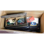 Complete Scalextric track with power supply several cars and tracks